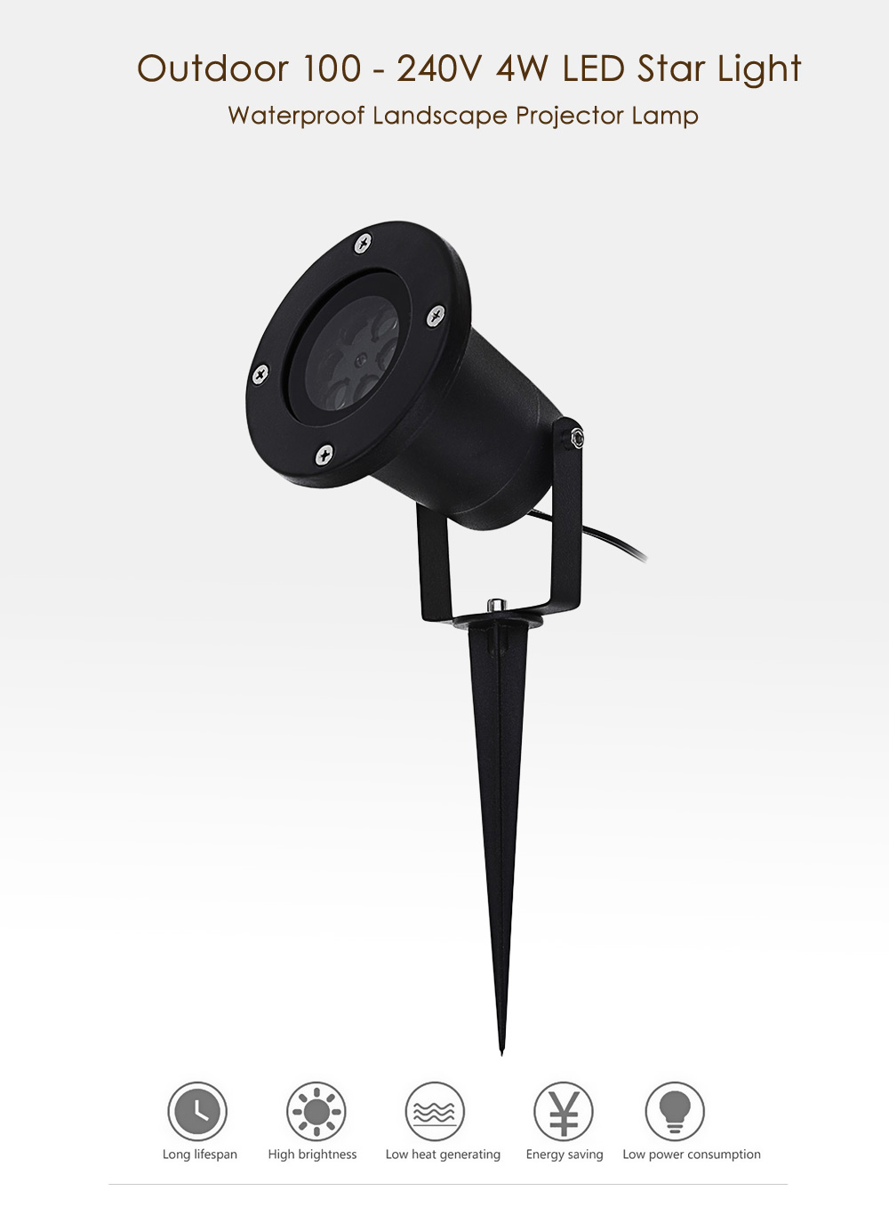100 - 240V 4W LED Waterproof Star Light Landscape Projector Lamp for Outdoor