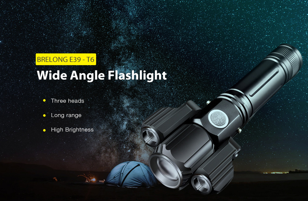 BRELONG E39 - T6 Wide Angle Flashlight Long Range for Daily Use